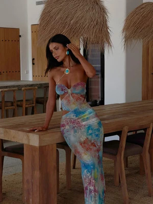 NIKI MAXI DRESS OPAL TOPAZ | Outcast (AU, DE, BE, DK, FI, FR & VA)