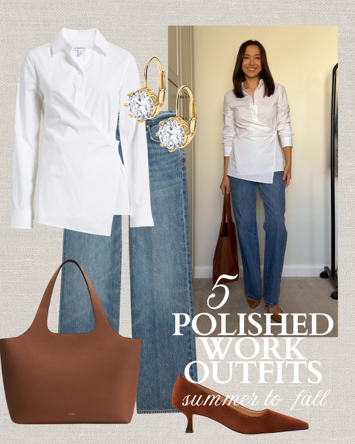 5 polished transitional summer to fall work outfits 

end of summer early fall style / work outfits / office outfits / workwear / nordstrom anniversary sale / aritzia farrah jeans / work totes / cuyana / demellier / style over 30

#LTKootd #LTKSaleAlert #LTKWorkwear