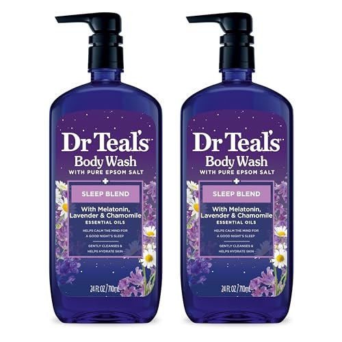 Dr Teal's Sleep Blend Body Wash with Pure Epsom Salt, Melatonin & Essential Oil Blend, 24 fl oz (Pack of 2) | Amazon (US)