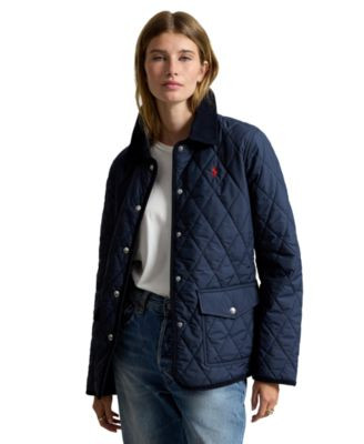 Polo Ralph Lauren Women's Quilted Barn Water-Repellent Jacket - Navy | Macy's