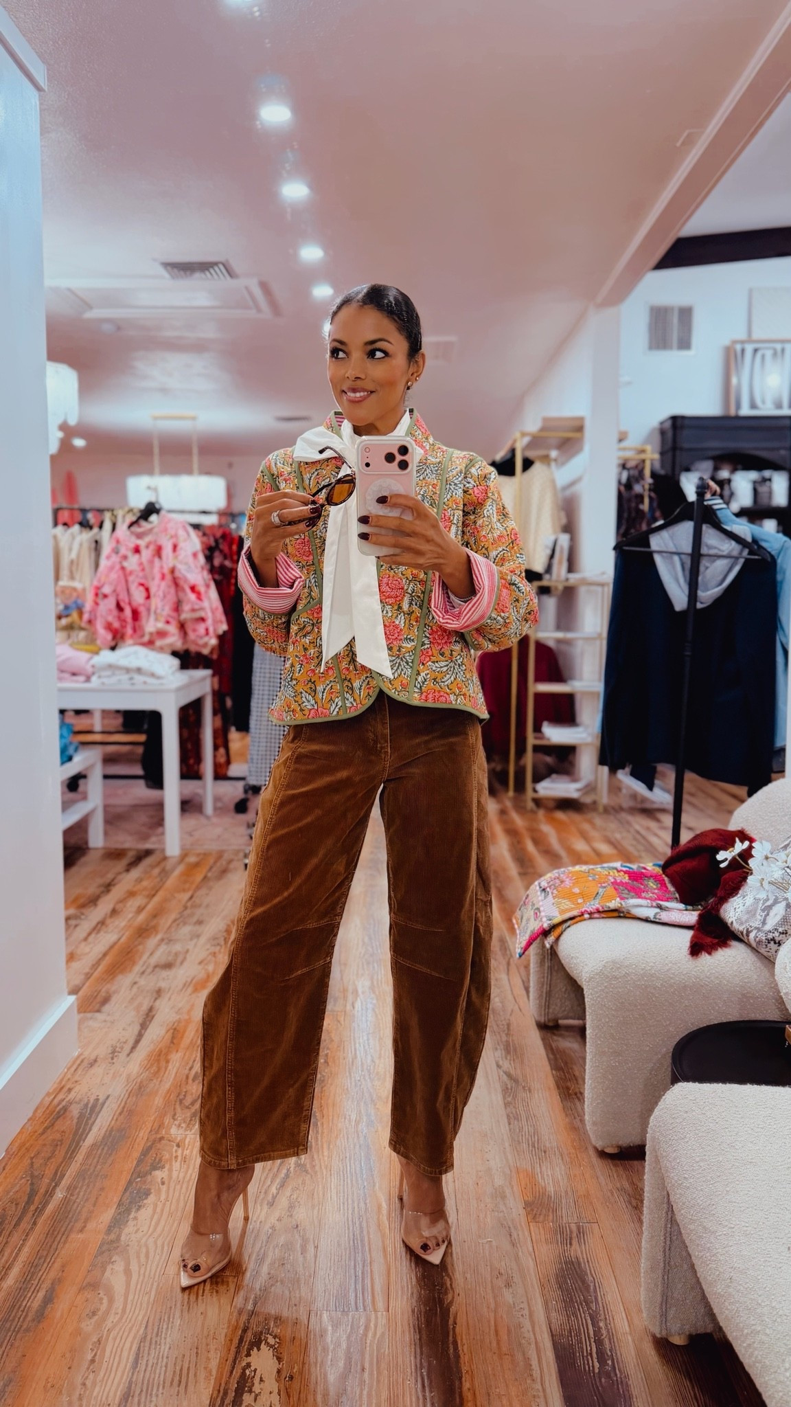 Are you loving the quilted jacket trend? If so let me show you how to style it! This one is absolutely gorgeous paired with  button down white blouse with a bow for extra fab! I threw on these corduroy barrels because why not girl🤌.

#LTKootd #LTKgrwm #LTKdayinmylife