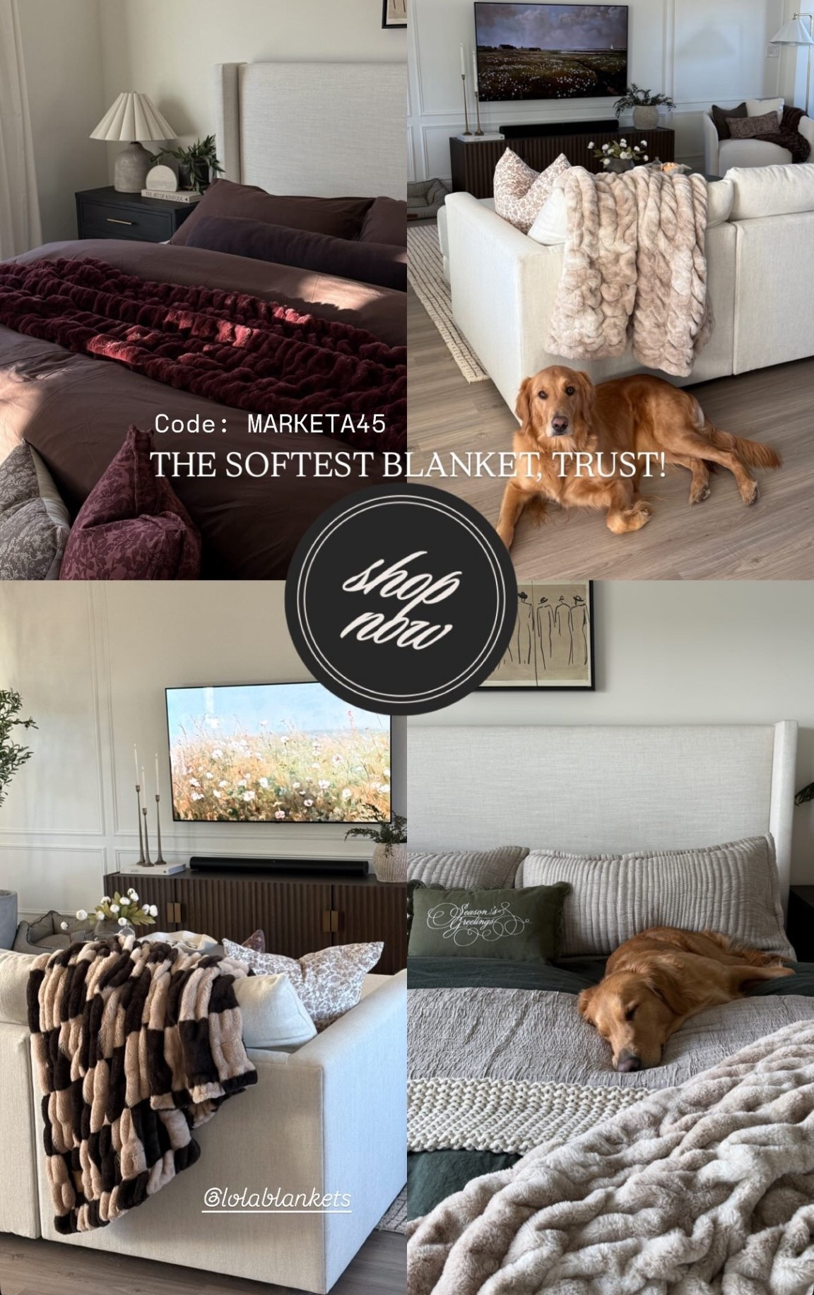 Lola Blanket is 45% off you guys! THE BEST, softest, comfiest blanket you will own, I promise you! The sale starts tomorrow but Lola gave me an early access code: MARKETA45 at checkout...these will sell out fast!

#LTKHome #LTKSeasonal