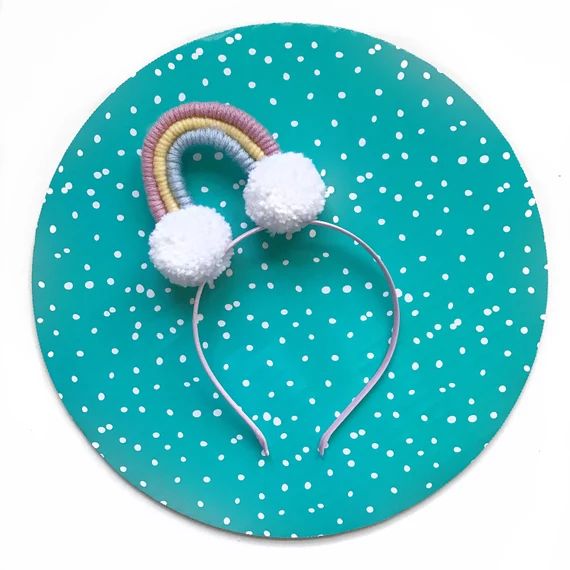 Whimsy Rainbow Headband Rainbow Headband Rainbow Party Headband Childrens Rainbow Headband Blush Yel | Etsy (US)