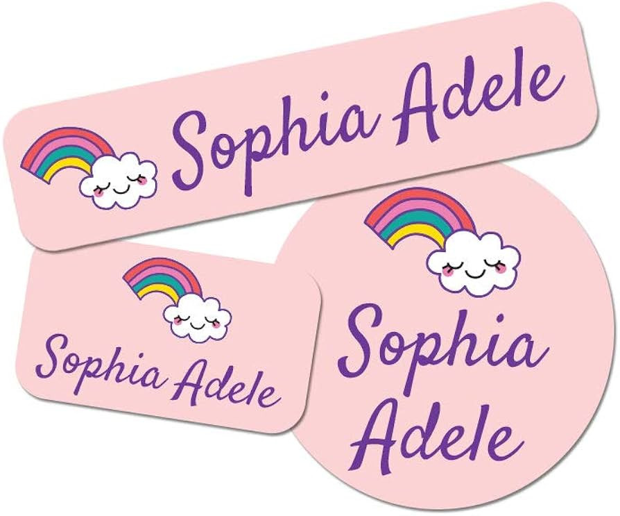 Custom Girl Combo Label Pack (176 ct.) - Waterproof Name Stickers - Stick-On & Easy to Apply (Rai... | Amazon (US)