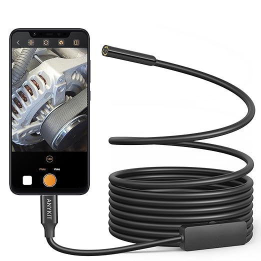 Anykit USB C Endoscope Camera with 8 Adjustable LED Lights, Borescope with Semi-Rigid Snake Camer... | Amazon (US)