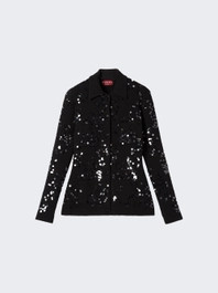 Tweed Polo Cardigan Black And Mix  | The Webster | The Webster