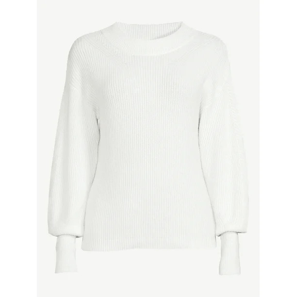 Scoop Women's Puff Sleeve Sweater - Walmart.com | Walmart (US)