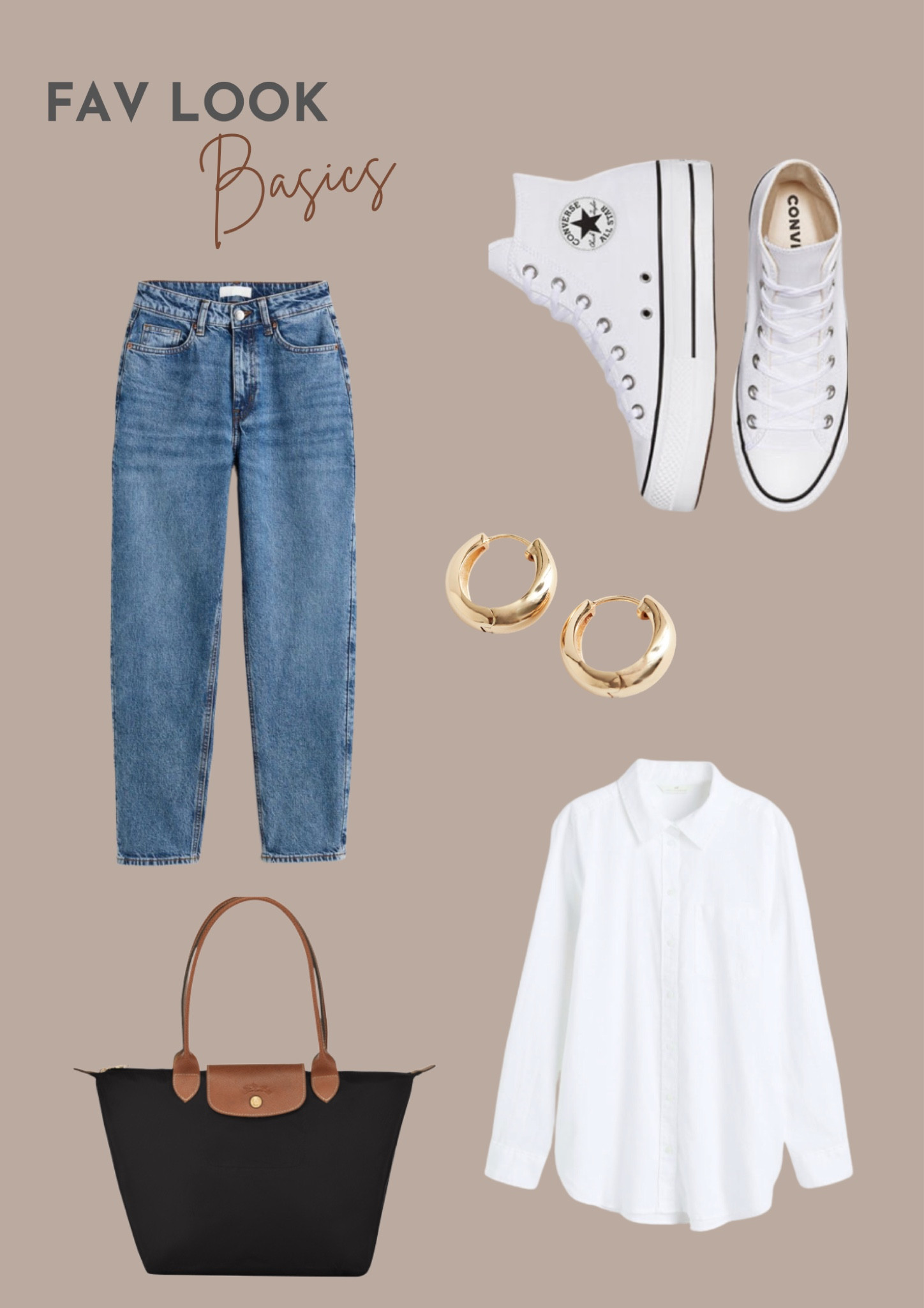 Mi look favorito: básicos 
Si tuviera que elegir un look en el mundo, creo que sería este.
Mom jeans, camisa blanca (esta es de lino), zapatillas Converse y mi eterno favorito ‘Pliage’ de Longchamp

#LTKunder50 #LTKunder100 #LTKSeasonal