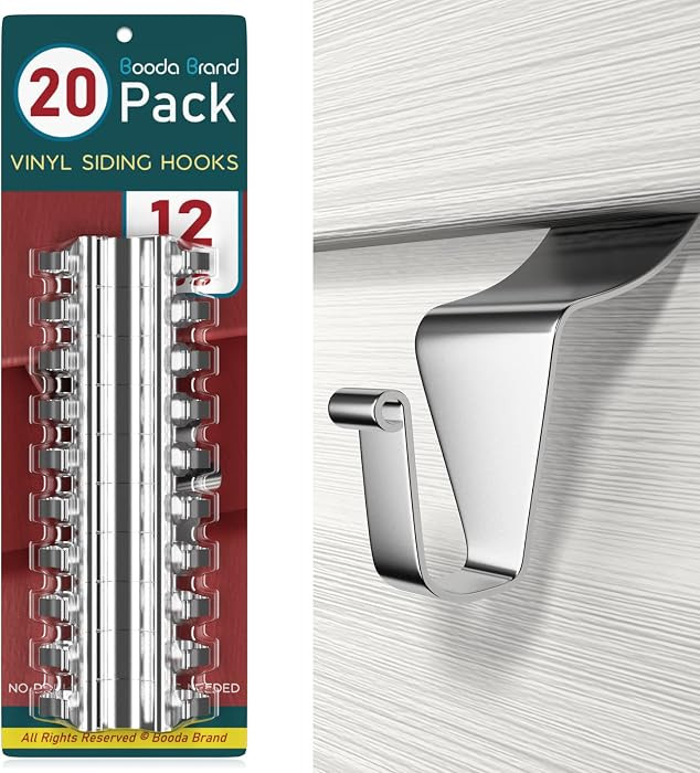 Vinyl Siding Hooks (20 PCS), Heavy-Duty Stainless Steel Siding Hooks Vinyl Siding Hangers, Low Pr... | Amazon (US)