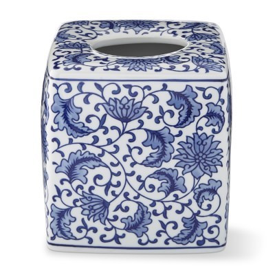 Blue and White Ceramic Tissue Holder | Williams-Sonoma
