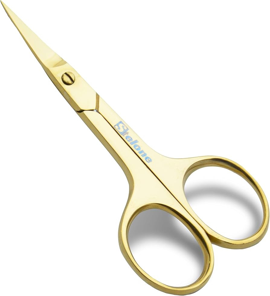 Stelone Professional Grooming Scissors - Eyebrow Scissors - Small Curved Stainless Steel Manicure... | Amazon (US)