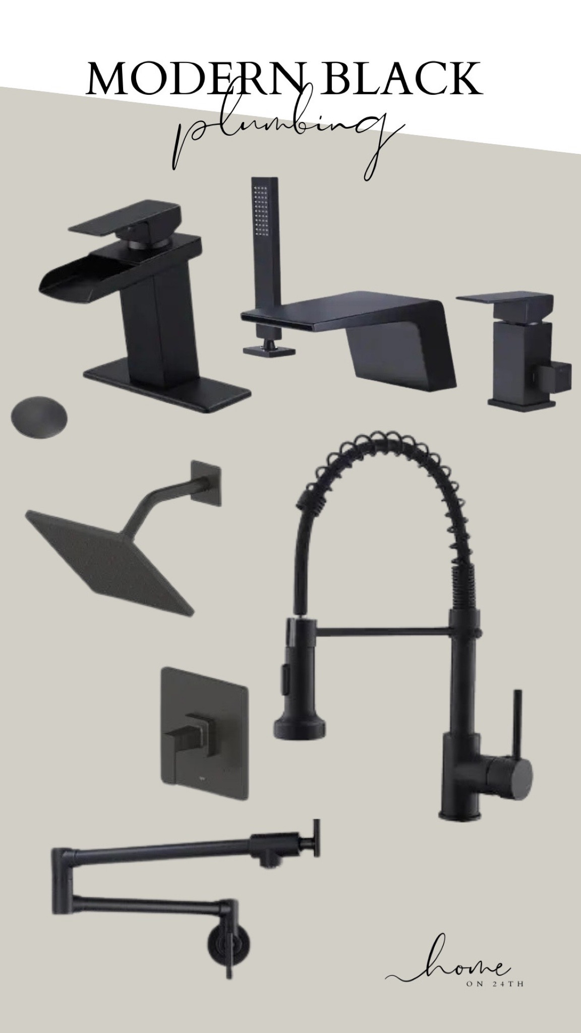 Simple modern black home fixtures. Timeless and to design around! 
.
Home build
Kitchen faucet
Kitchen sink
Bathroom faucet
Modern bathroom 
Modern kitchen
Industrial kitchen
Industrial design

#LTKstyletip #LTKhome