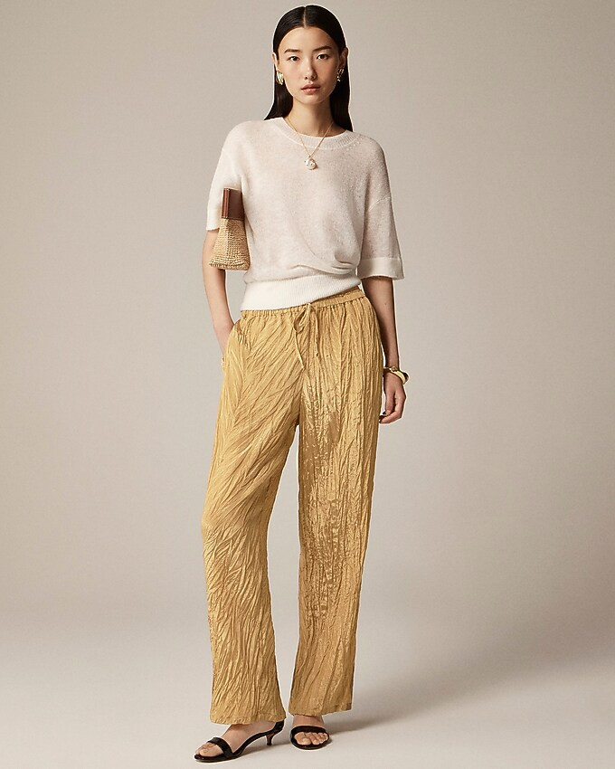 New Soleil pant in crinkled viscose blend | J. Crew US