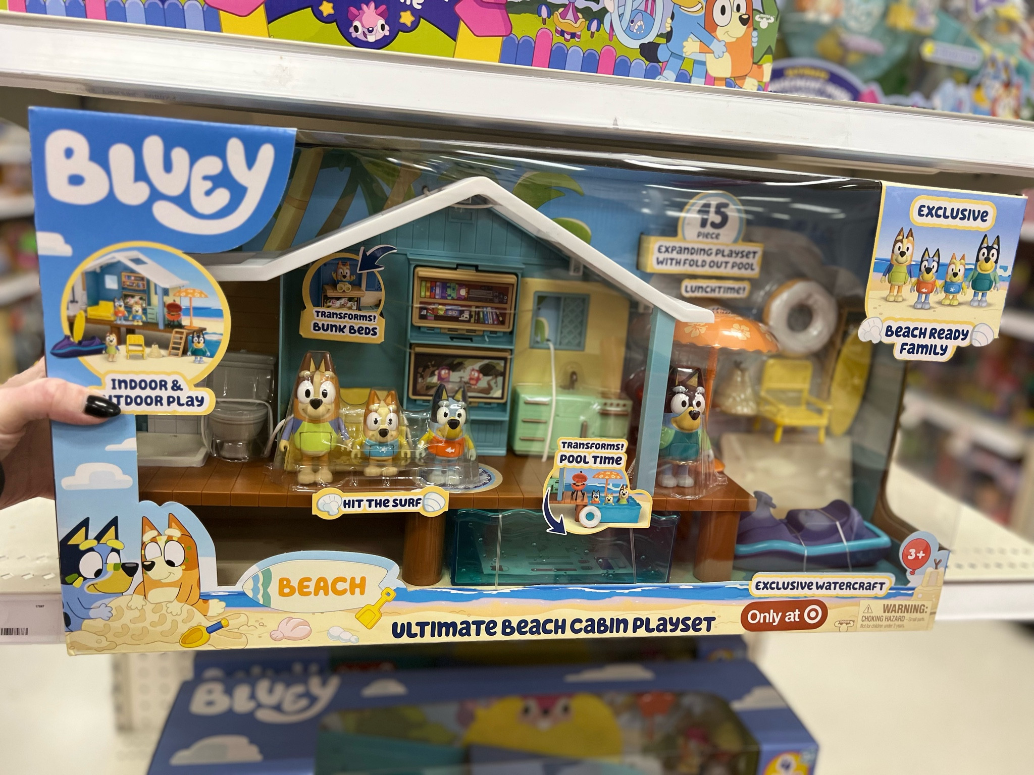 The cutest bluey beach house! I want to vacation here with the Bluey family too!! I love how they call it a beach cabin instead of house. I now want a beach CABIN! It even has a little pool for the “ocean” they can add water too for some water play. And a jet ski! I love the walk in shower, toilet 😆 and kitchen  

Fun imaginative play house for any Bandit, Bingo, Chilli and Bluey fans   

#LTKGiftGuide #LTKKids #LTKHoliday