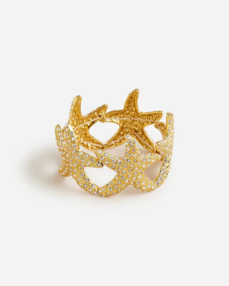 Starfish cuff bracelet with pav&eacute; crystals | J. Crew US