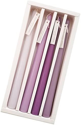 4 PCS Soothing Lavender Fragrance purple Gradient Color Scented Taper Candles Smokeless Candle Lo... | Amazon (US)
