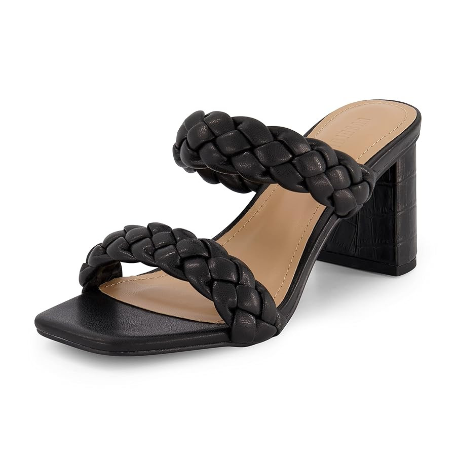 Amazon.com | Dunes + CUSHIONAIRE Technology Women's Iris braided Heel Sandal +Memory Foam and Wid... | Amazon (US)