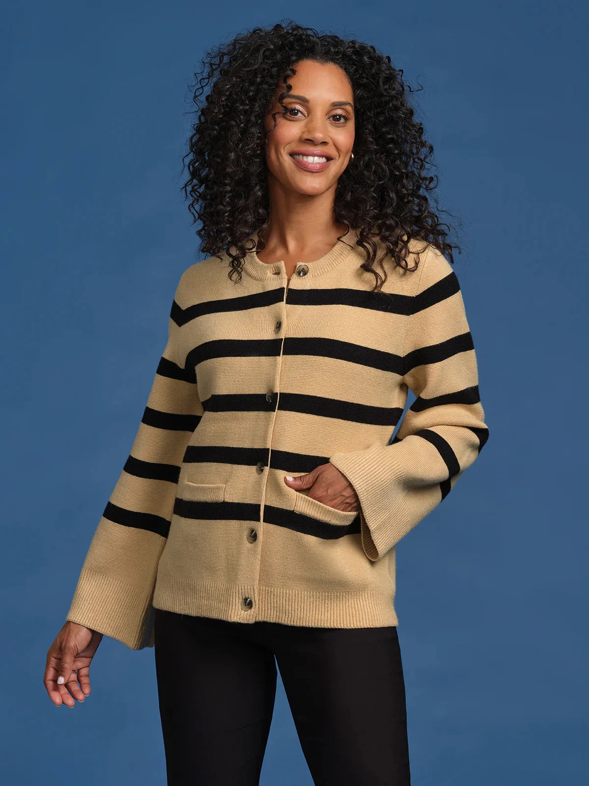 89th & Madison Stripe Button Up Cardigan | 89th + Madison