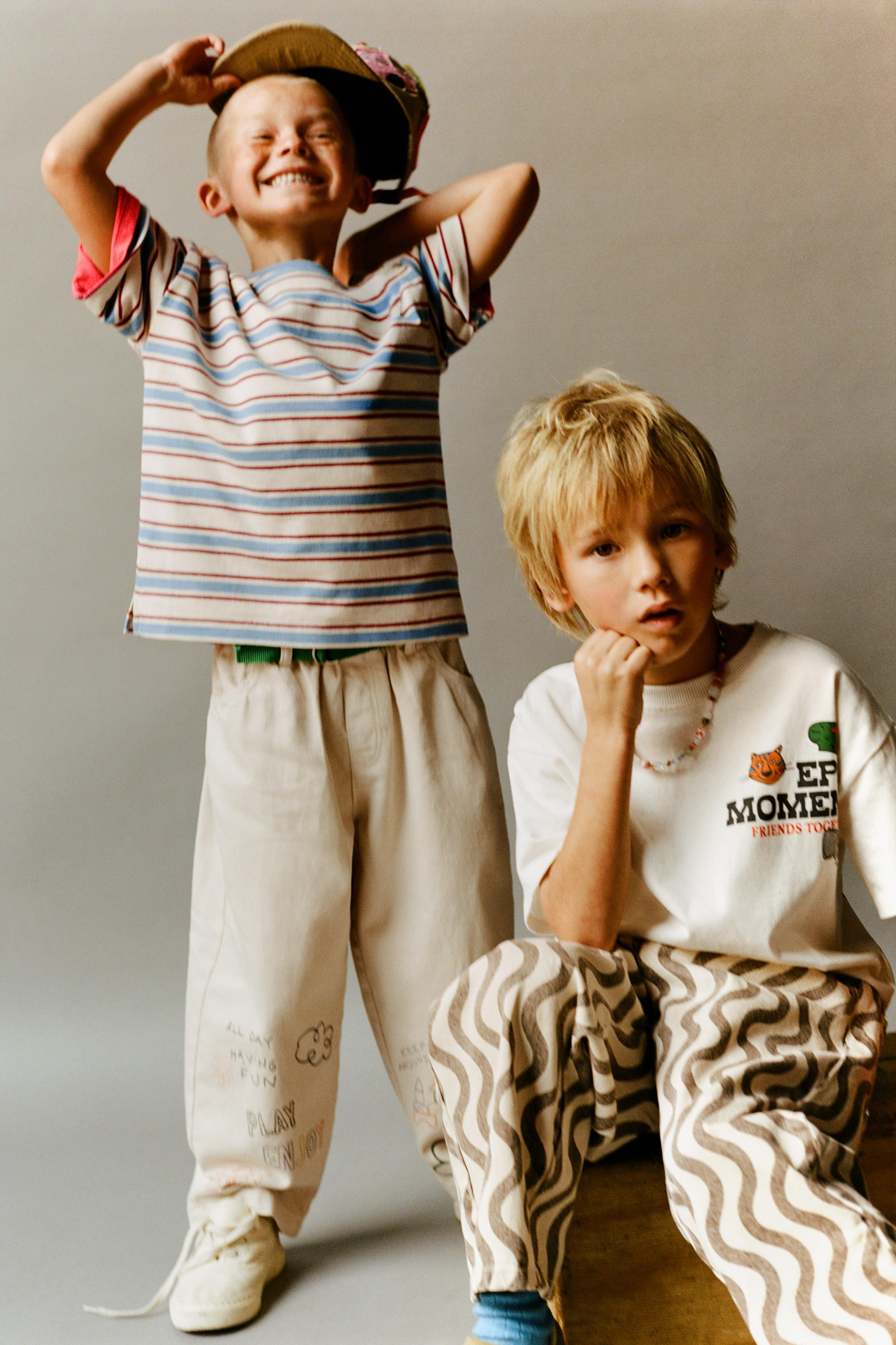 EMBROIDERED STRIPED LOGO T-SHIRT | Zara US