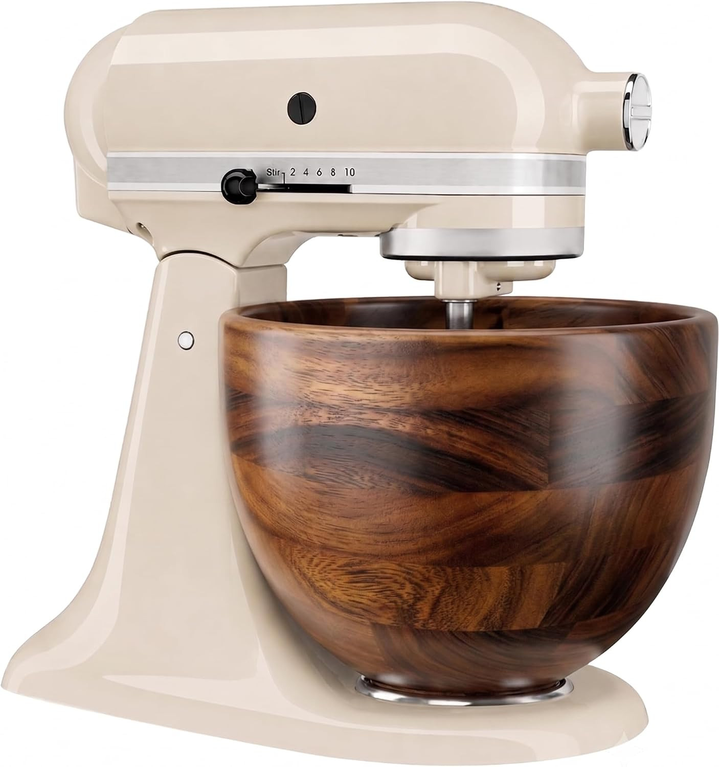 Premium Solid Walnut Wood Mixing Bowl, Compatible with KitchenAid 4.5 & 5 QT Tilt-Head Stand Mixer, Wooden Mixing Bowls for Mixer with Stainless Steel Locking Base, A Thoughtful Gift for Mixer Owners | Amazon (US)