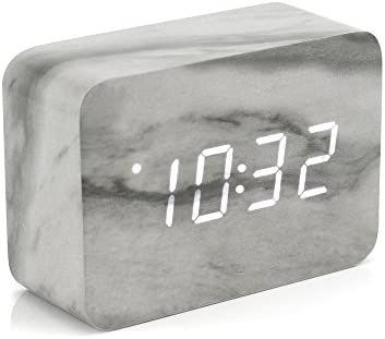 Oct17 Marble Pattern Alarm Clock, Fashion Multi-Function LED Alarm Clocks Stone Cube with USB Pow... | Amazon (US)