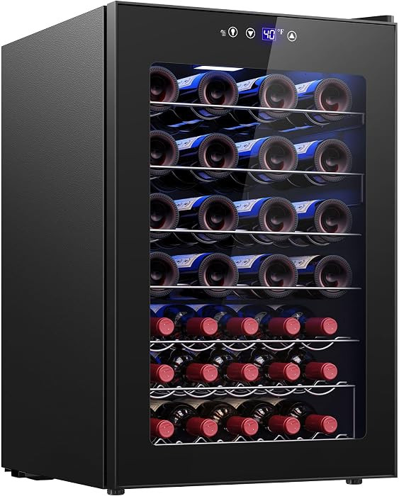EUHOMY 45 Bottle Wine Cooler Refrigerator, Wine Fridge with Glass Door for Red, White and Champag... | Amazon (US)