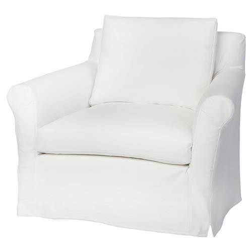 Cisco Home Beverly Modern White Linen Slipcovered Occasional Arm Chair | Kathy Kuo Home
