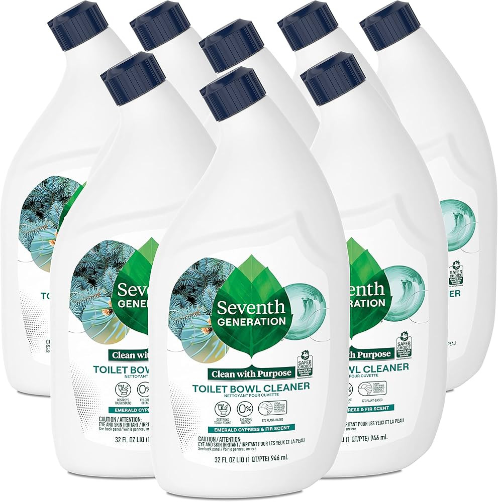 Seventh Generation Toilet Bowl Cleaner, Emerald Cypress and Fir Scent, 32 Fl Oz (Pack of 8) (Pack... | Amazon (US)
