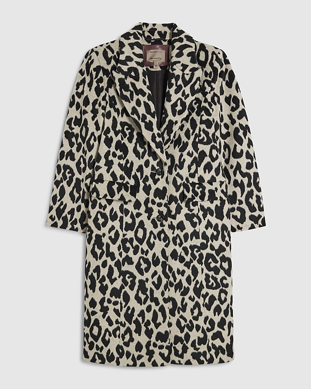 Petite Cream Leopard Print Coat | River Island UK & IE