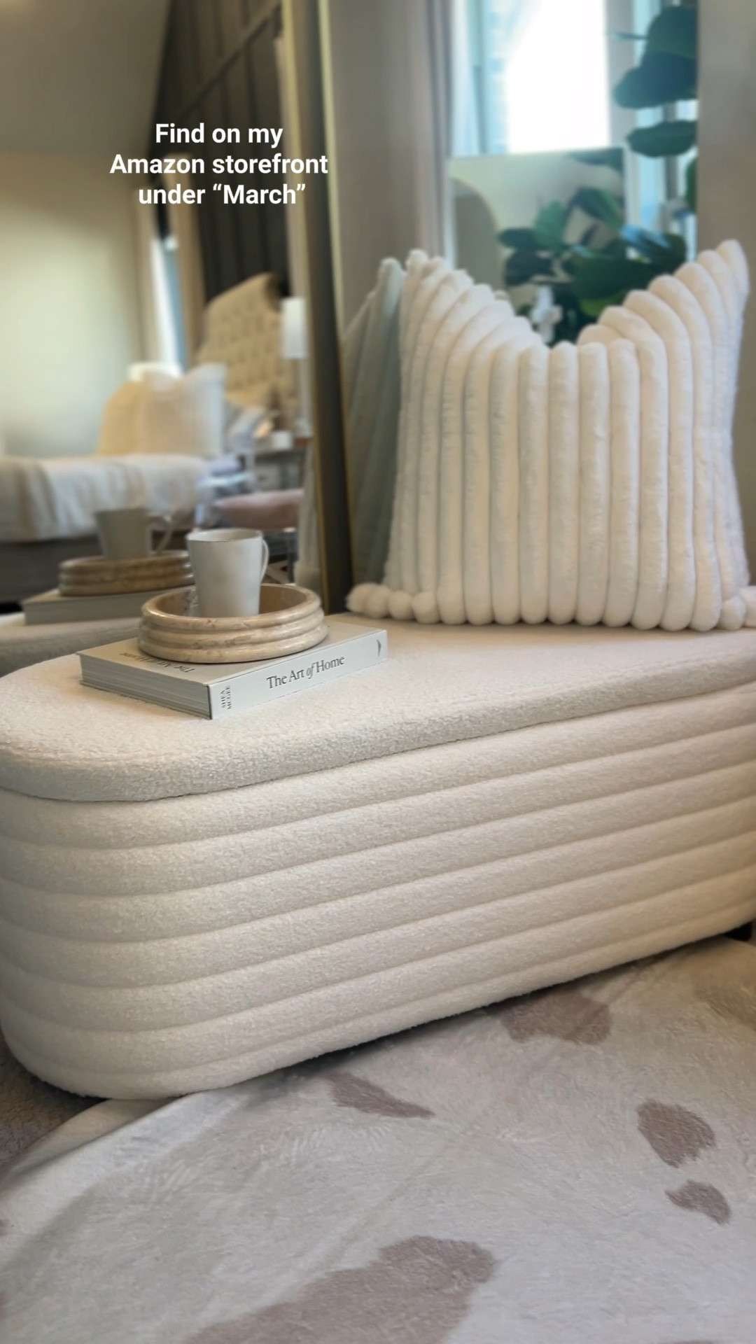 Teddy storage ottoman, Sherpa bench, home organization, home decor, neutral home decor, pillow decor, styling home

#LTKfindsunder100 #LTKhome #LTKVideo