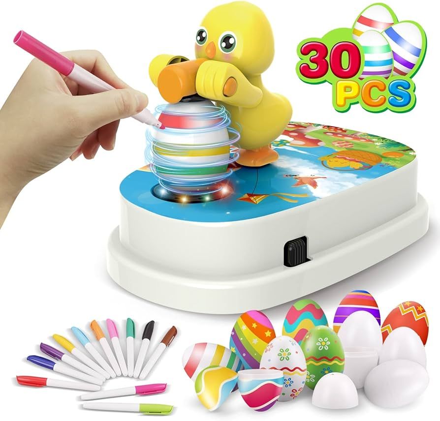 Easter Egg Decorating Kit, Chick Easter Eggs Decorating Kit Spinner Coloring Machine with 12 Dyin... | Amazon (US)