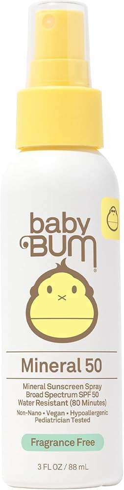 Sun Bum Baby Bum SPF 50 Sunscreen Spray | Mineral UVA/UVB Face and Body Protection for Sensitive ... | Amazon (US)