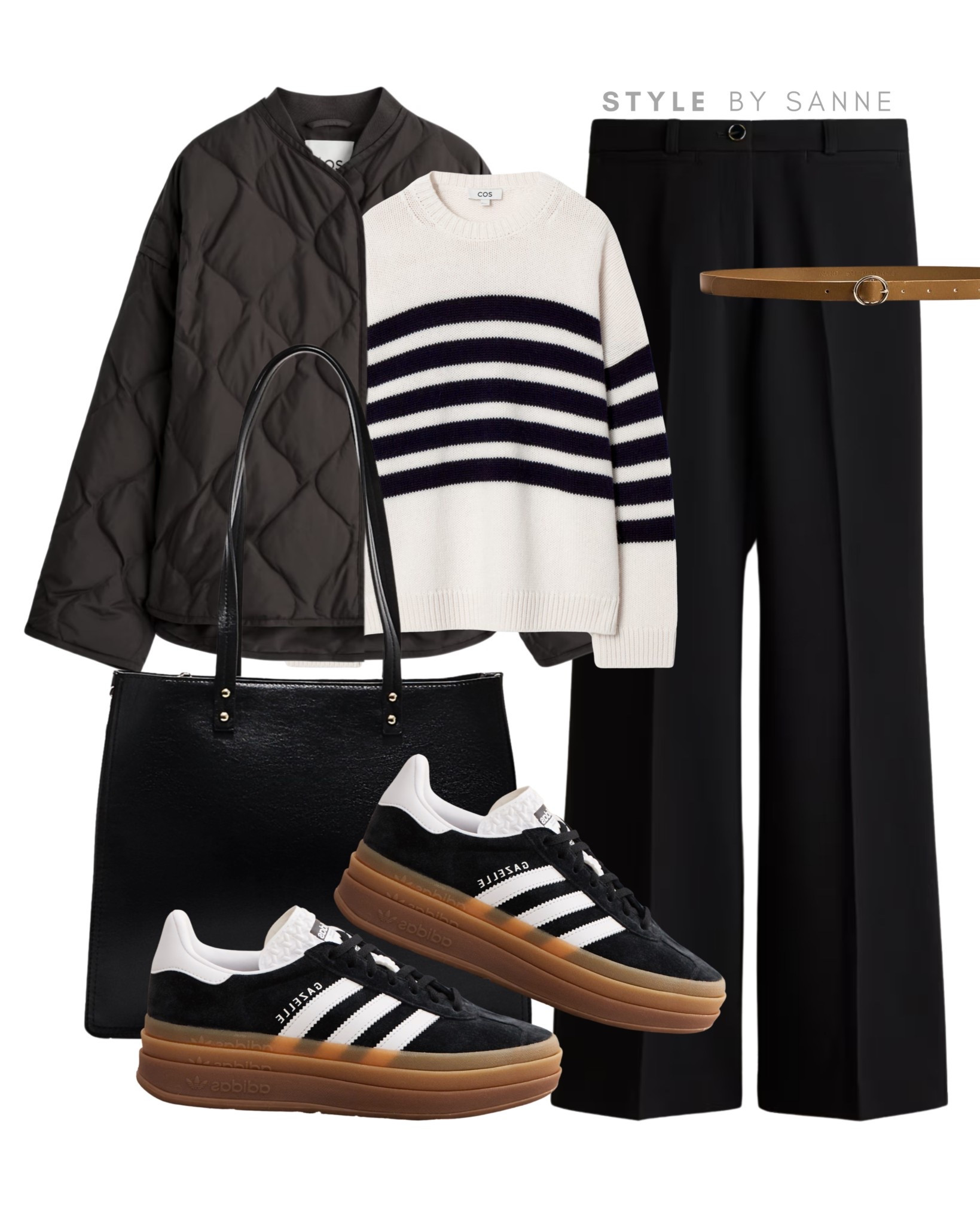 Timeless contrast in everyday style ⚫🤍
A crisp striped knit paired with wide black trousers and a quilted jacket. Minimal, modern, and comfortable. Finished with platform sneakers and a structured bag.
Tap to shop all pieces now! ✨


#LTKautumn #LTKwinter #LTKstyletip