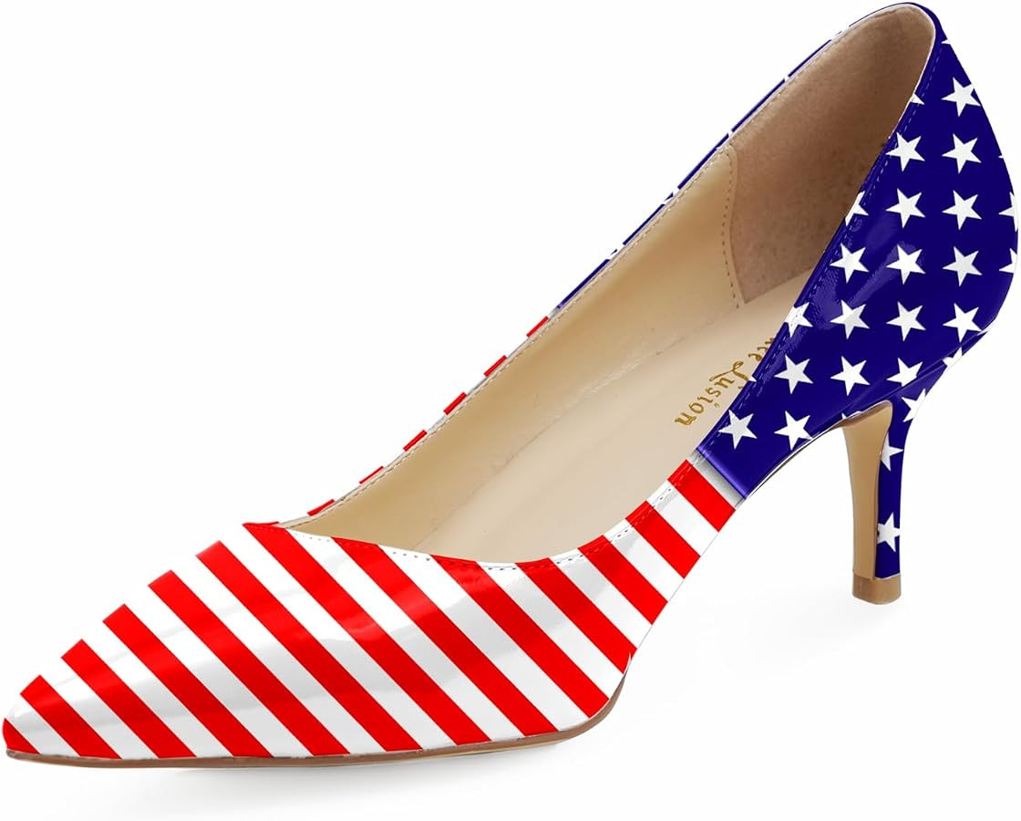 Reindee Lusion Womens Low Kitten Comfortable High Heels Music Note Printed Closed Toe Sexy Pumps ... | Amazon (US)