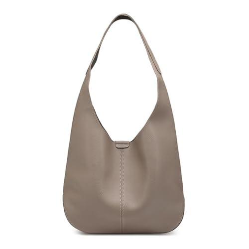 Slouchy Hobo Bags for Women Soft Pebbled Faux Leather Tote Bag Crossbody Bag Shoulder Purses Handbags Foldable Large Capacity 2pcs (Taupe) | Amazon (US)