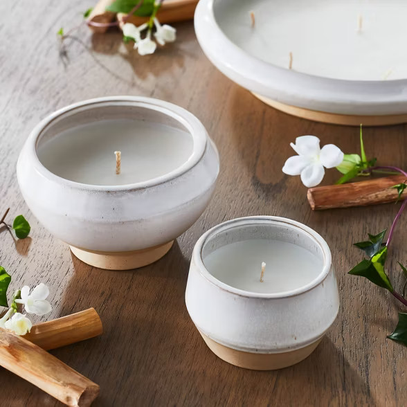 Textured Ceramic Jar Candle Sandalwood & Tobacco - Threshold™ designed with Studio McGee | Target