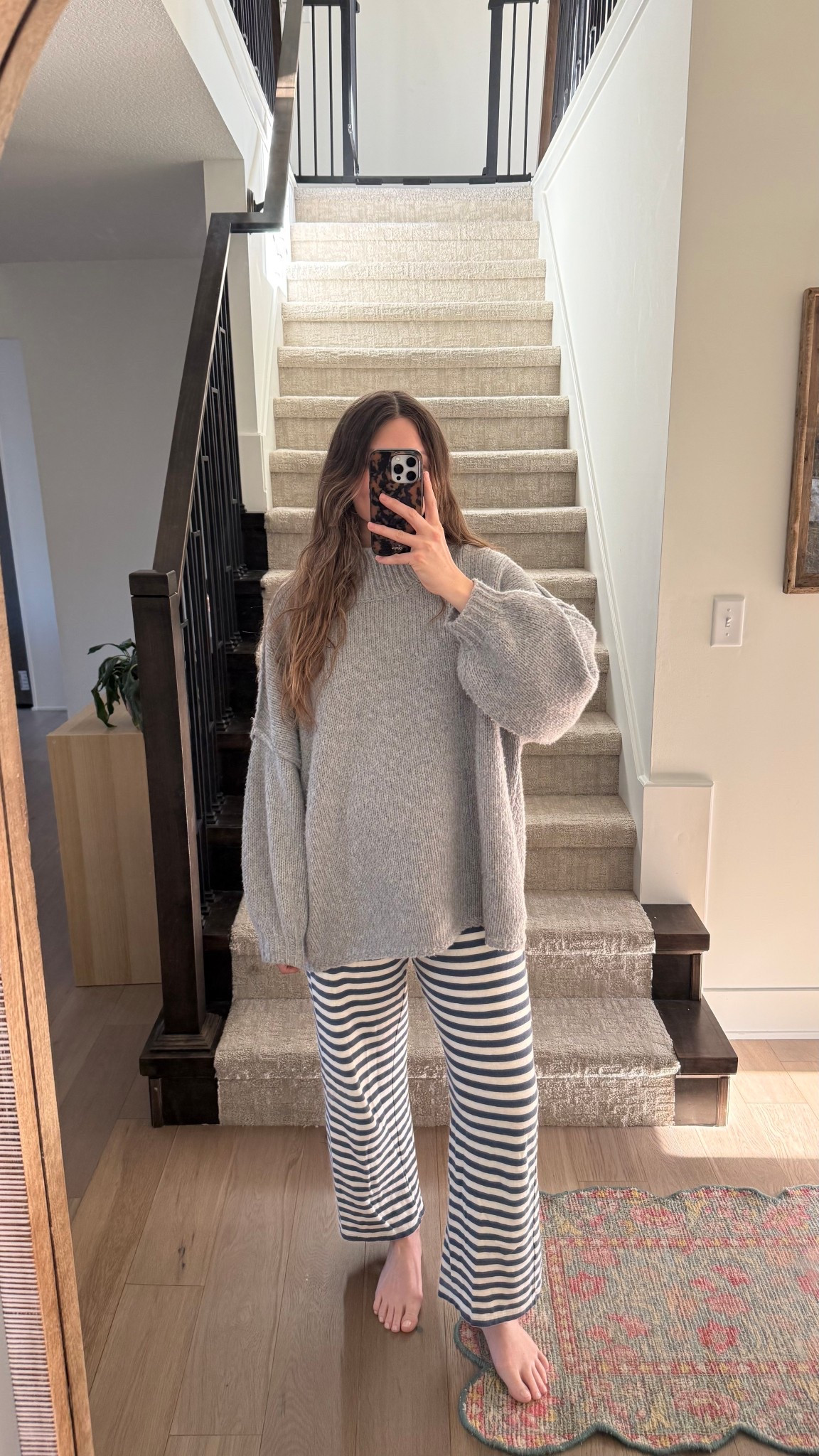 wearing a small in sweater and pants, wearing them a bit higher than normal over my incision, so comfy! One of my favorite outfits I also wore with the bump! 

Postpartum, comfy to nurse in 

#LTKootd