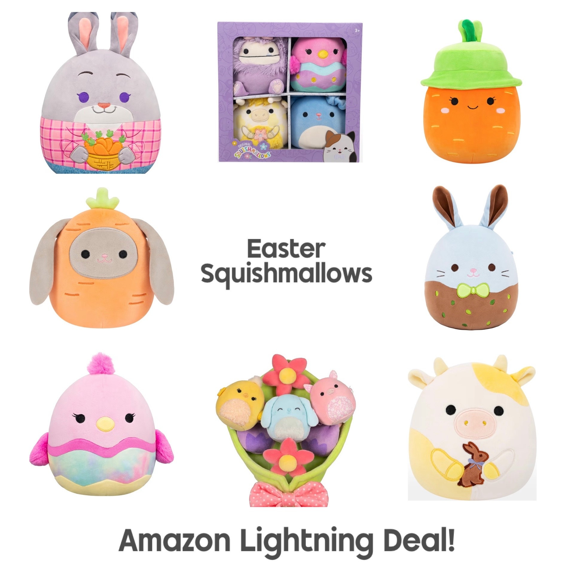 Amazon has all Easter Squishmallows on Lightning Deal this morning! So many adorable options to choose from, including sets. These would be excellent for Easter baskets! 🧺 🐣 

#LTKSeasonal #LTKSaleAlert #LTKKids