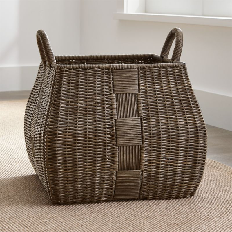 Auburn Square Basket Large + Reviews | Crate and Barrel | Crate & Barrel