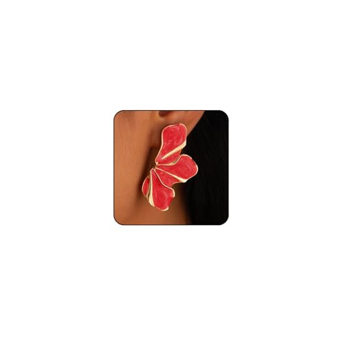 Amazon.com: Green Flower Earrings for Women Big Statement Earrings for Women Large Irregular Peta... | Amazon (US)