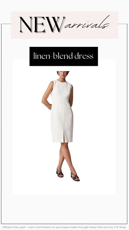 Linen-blend sheath dress 