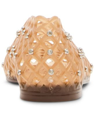 Steve Madden Women's Grove-R Rhinestone Caged Round-Toe Jelly Flats - Macy's | Macy's