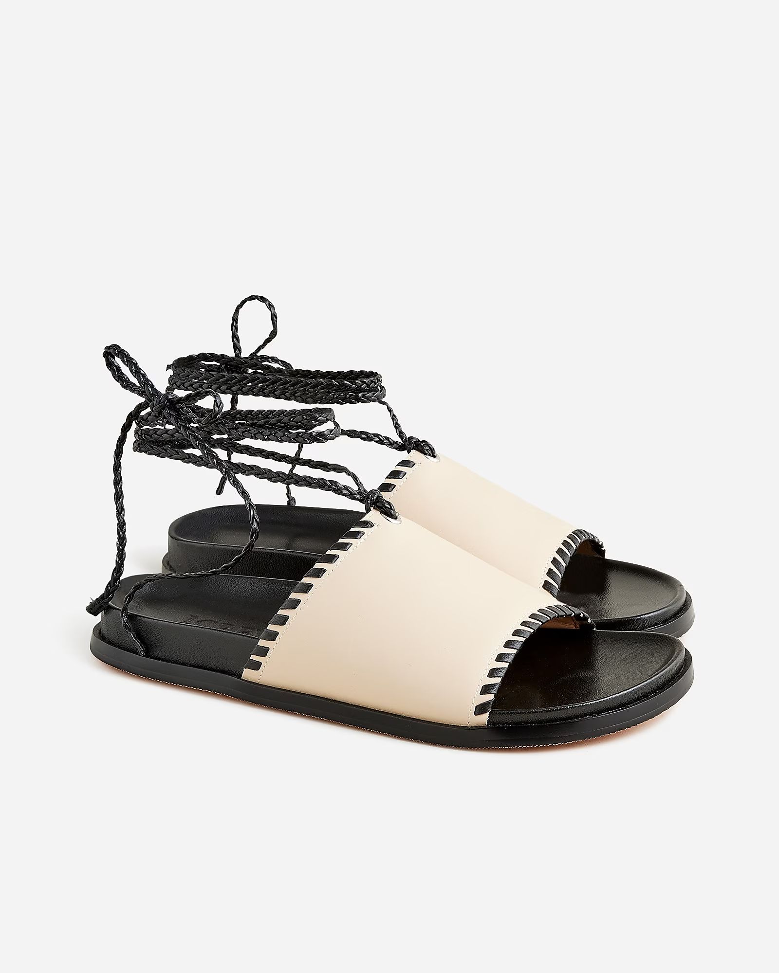 Colbie braided lace-up sandals in leather | J.Crew US