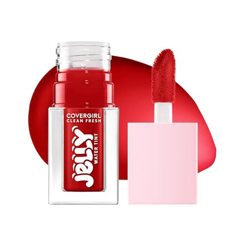 COVERGIRL Clean Fresh Jelly Water Tint, Lip & Cheek Tint, Transfer-Proof, Hydrating - 20 Cherry Burst (Cherry Red) | Amazon (US)