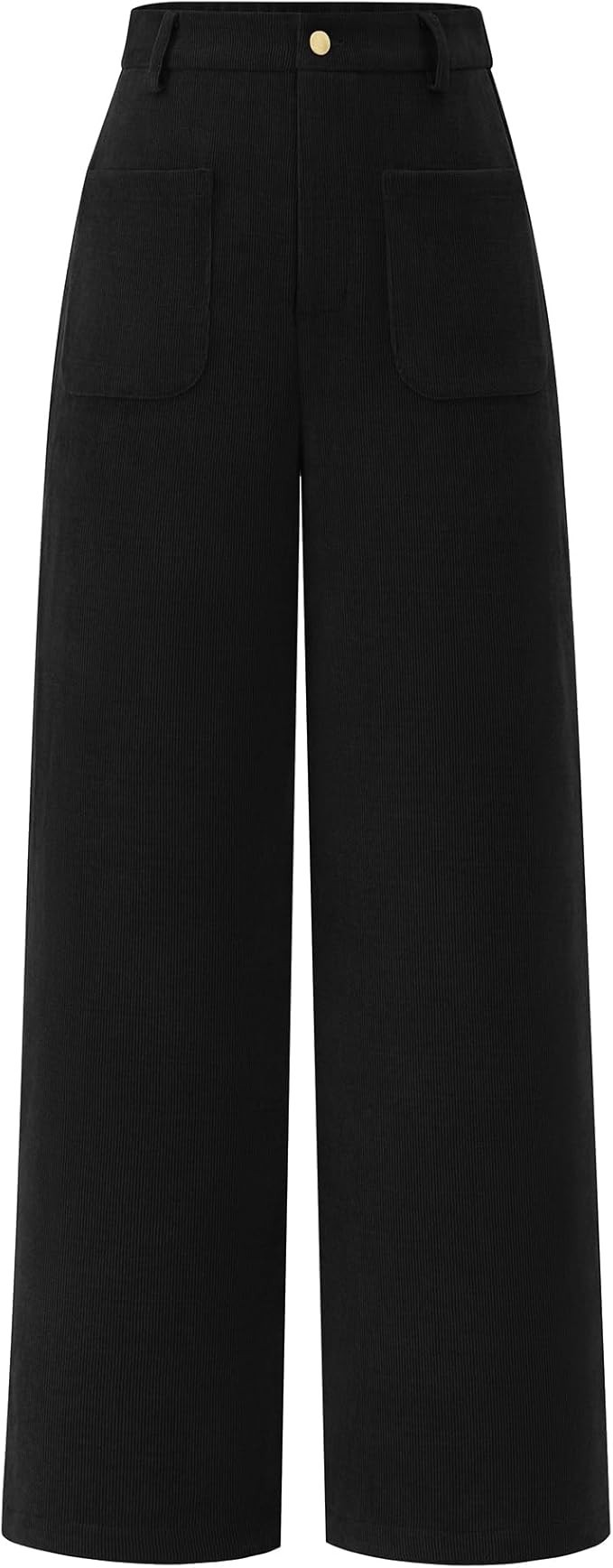 dowerme Women's Casual Wide Leg Long Pants Elastic High Waisted Button Palazzo Pants Work Straigh... | Amazon (US)