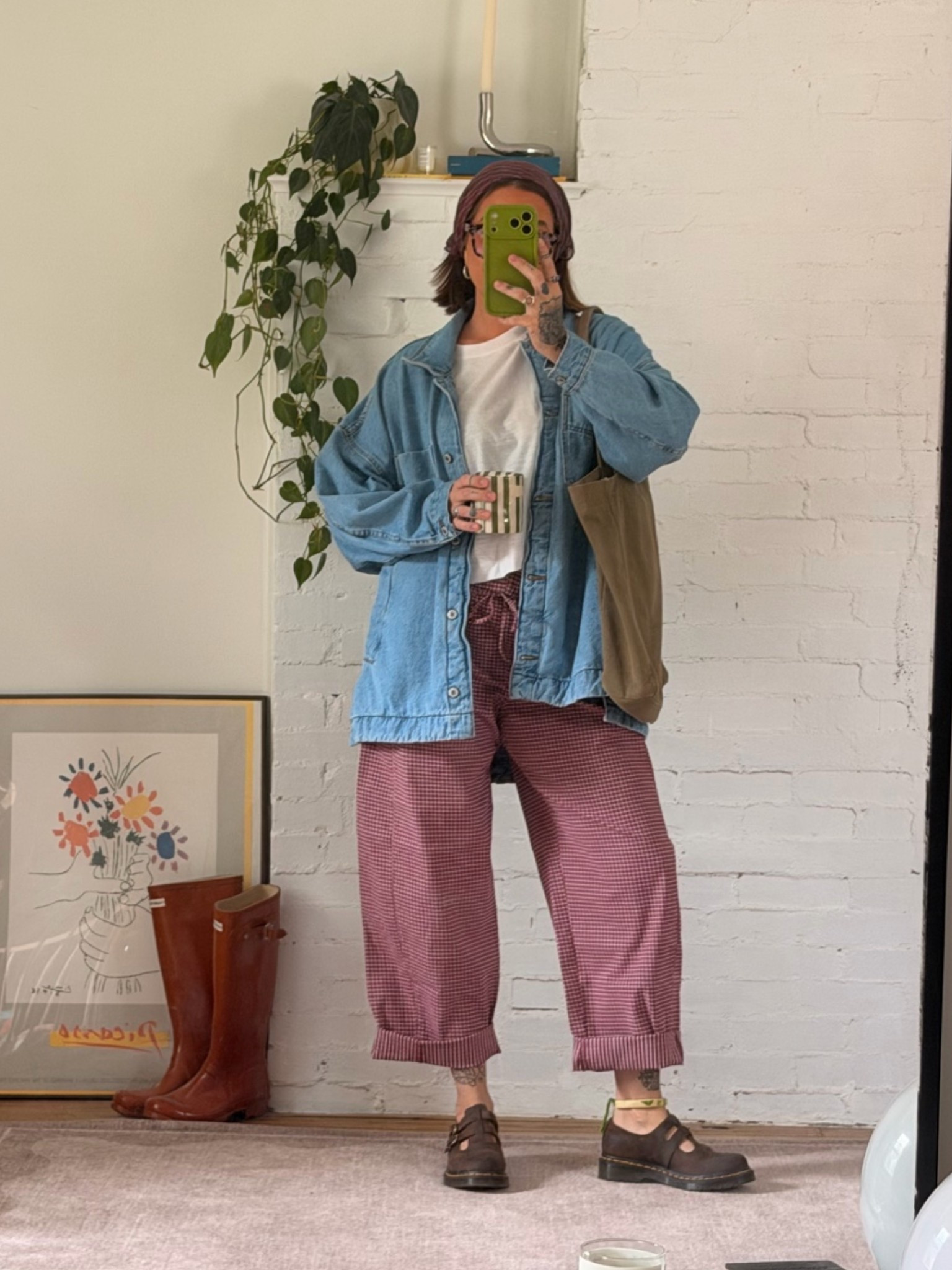 wearing a small in the pants, medium in the denim jacket, and small in the top! shoes are TTS! bag is thrifted !!! i believe the headscarf is sold out but they have SO many other options !!

#LTKootd #LTKmomlife #LTKgrwm