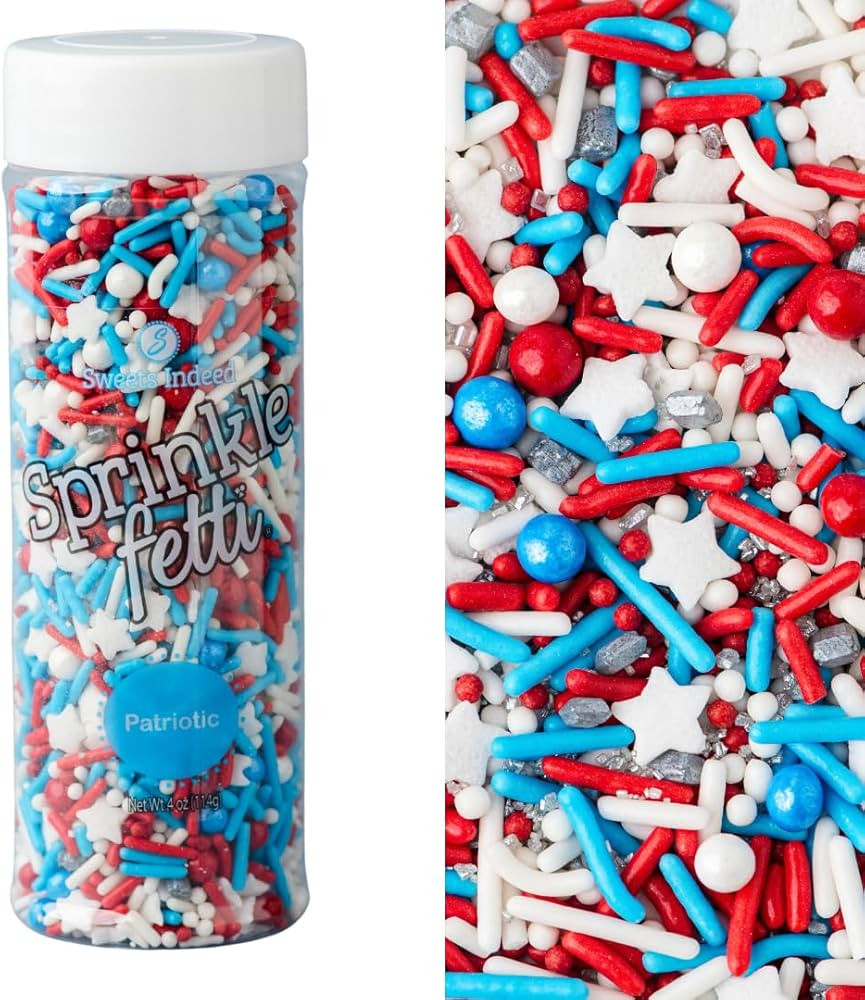 Sweets Indeed 4th of July Sprinkle Mix \u2013 Red White and Blue Patriotic Sprinkles for Baking &... | Amazon (US)