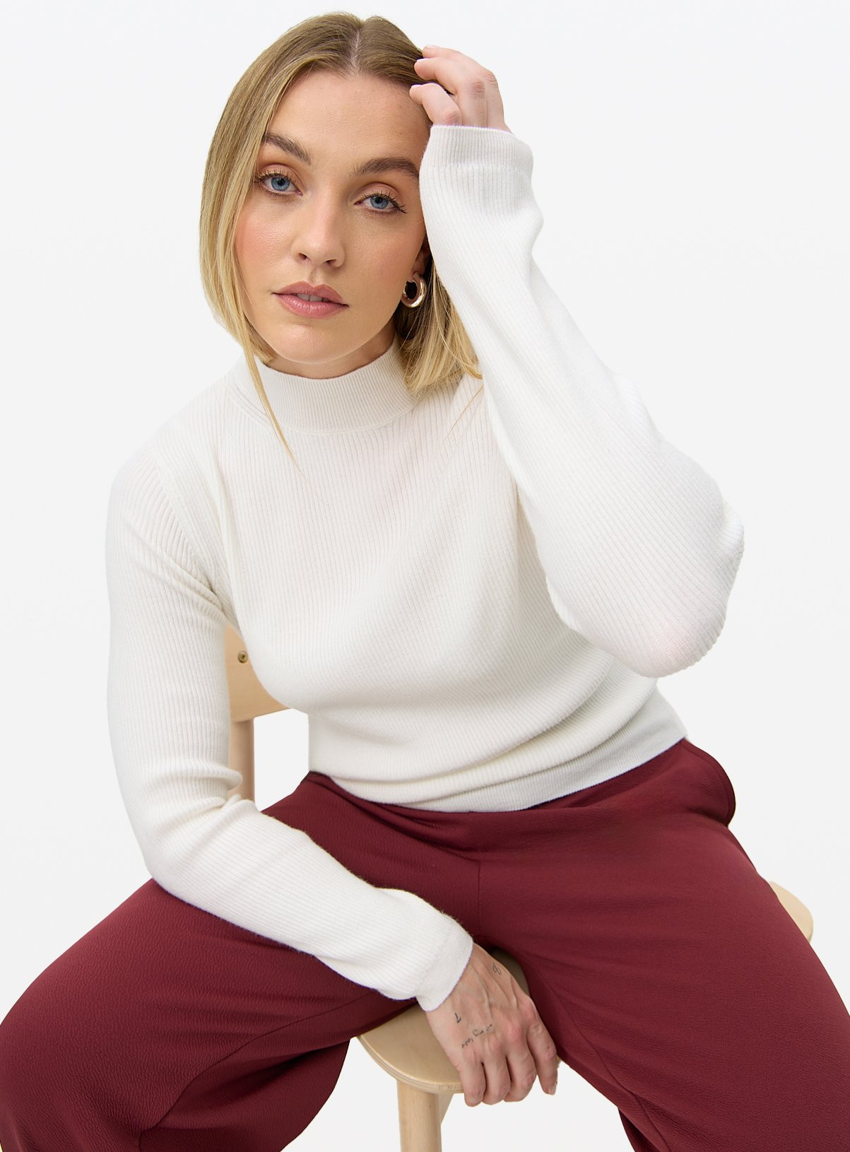 Cream Turtle Neck Ribbed Jumper 8 | argos.co.uk