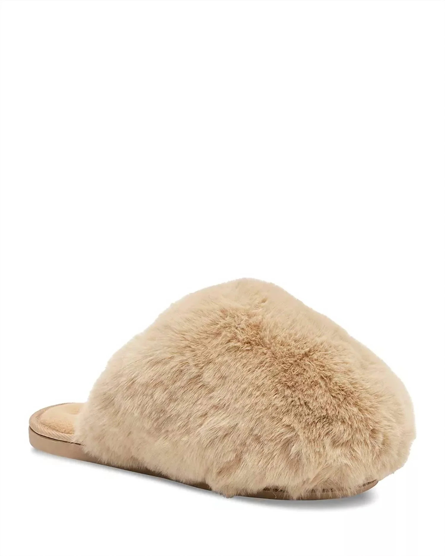 Women's Snowball Slipper In Taupe Faux Fur | Shop Simon