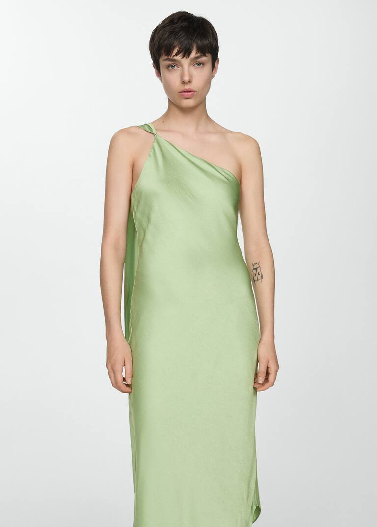 Asymmetrical dress with straps -  Women | Mango United Kingdom | MANGO (UK)